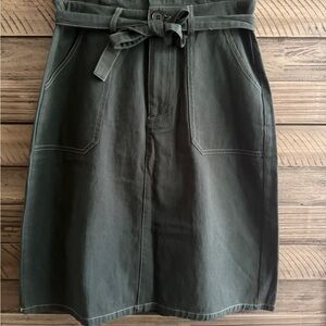 Bohme High-Waist Green Utility Skirt with Tie Belt